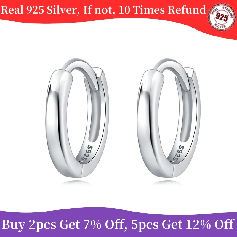 Hotsale Earrings 925 Sterling Silver Hoop Earrings simple Round Shape Jewelry For Women Sparkling Wedding Evening party Gifts