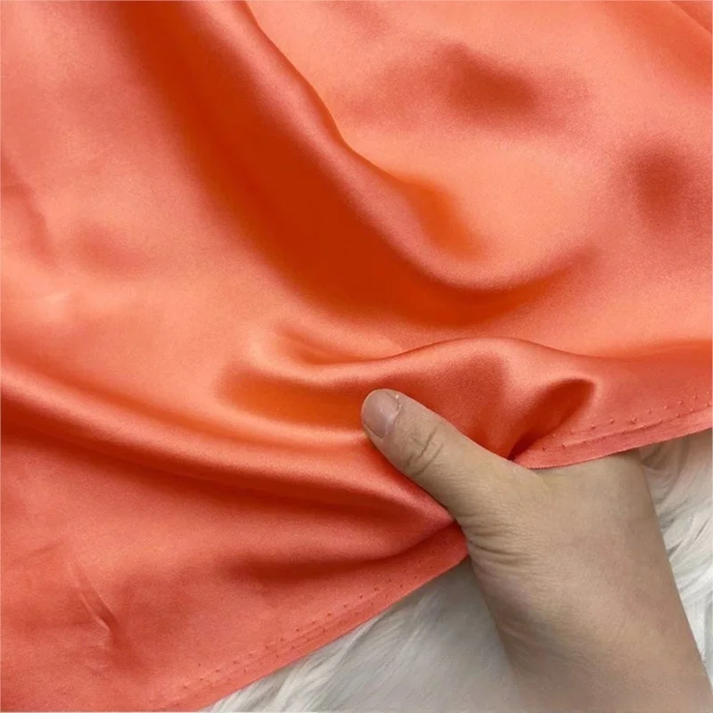 

Solid color 16 momme silk plain crepe satin fabric clothing dress shirt