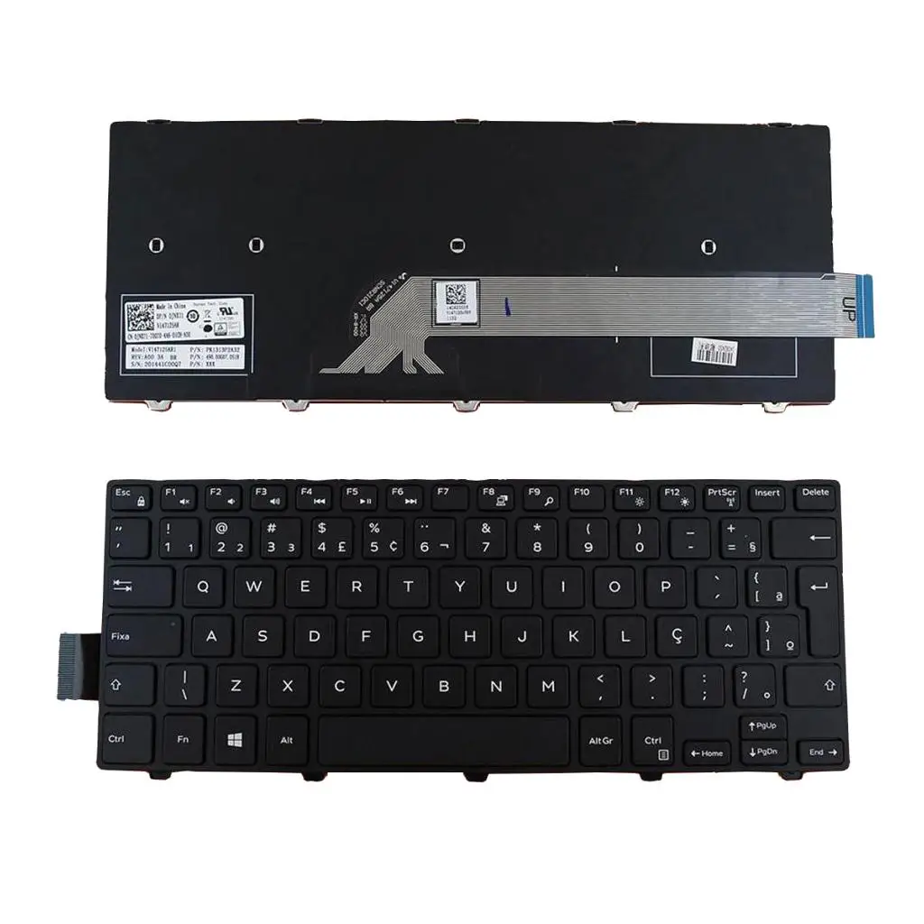 Brazilian Portuguese Layout Replacement Laptop Keyboard Glossy 14 3452 3441 3442 5447 3458 14-3000