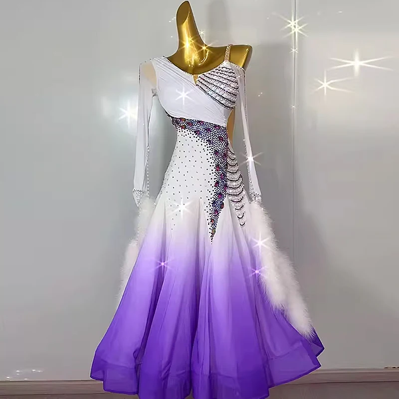 

Waltz Dancing Dress Women Ballroom Competition Costumes Female Modern Dance Performance Waltz Tango Ballroom Dance Dress