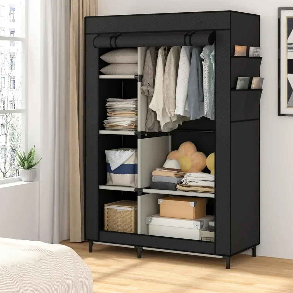 Portable Wardrobe Storage Closet, Clothes Storage Cabinet with Curtain,40.55 x 16.73 x 65.35Inches, for Living Room, Bedroom