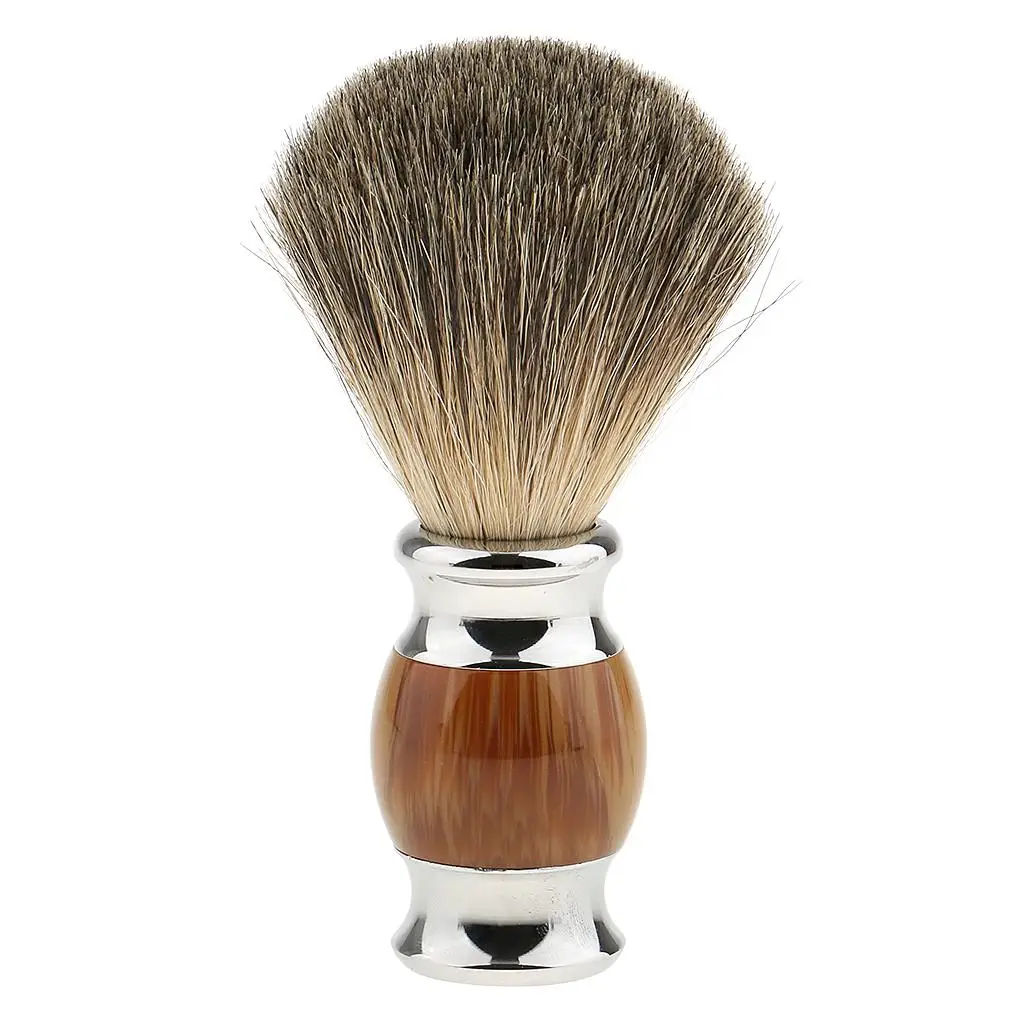Brocha de afeitar duradera para salón, herramienta de cepillo de afeitar con mango largo para hombre