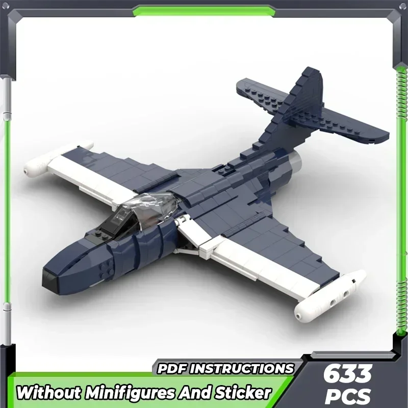 

Moc строительные кирпичи военная модель темно-синий Grumman F9F Panther Fighter Technology блоки подарки рождественские игрушки наборы «сделай сам» сборка