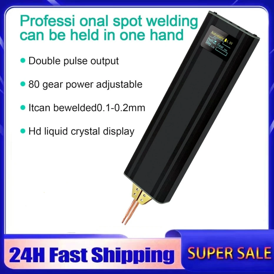 

80 Gears Spot Welder Adjustable Portable Handheld Digital Display Mini Spot Welding Machine Automatic Trigger for 18650 Battery