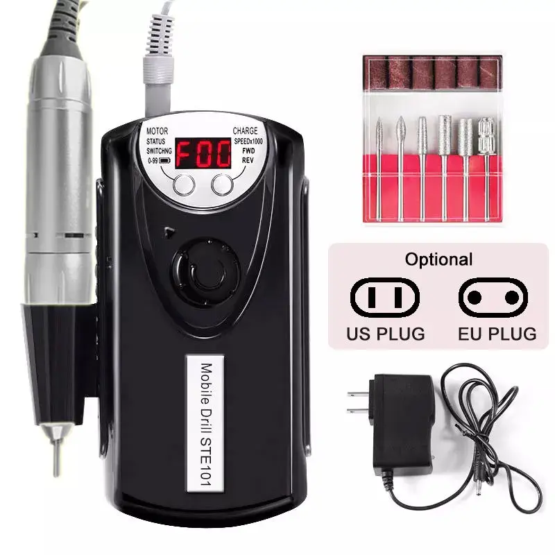 1 Set Electric Nail File Excellent Electric Nail File Machine with Nail Drill Bits Set Lightweight Polishing Machine