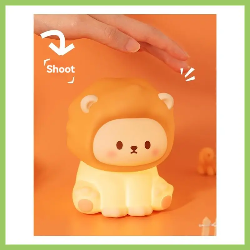 

Lion Night Light Soft Lighting Lamp Rechargeable Bedroom Bedside Sleep Patting Lovely Baby Feeding Eye Care Lamp