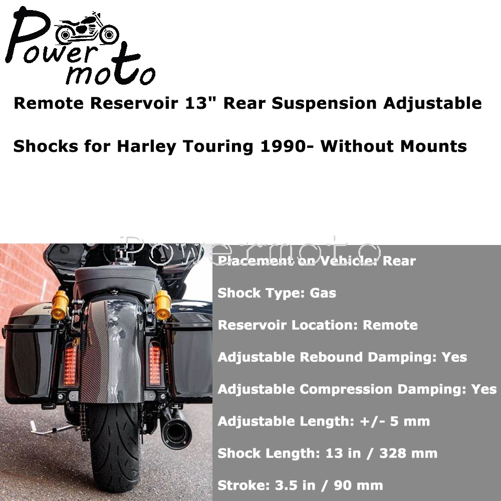 لدراجة نارية Harley Touring Ultra Classic Road King Street Glide قابلة للتعديل زنبركية هيدروليكية للتعليق الخلفي في مركز الصدمات الهوائية #5