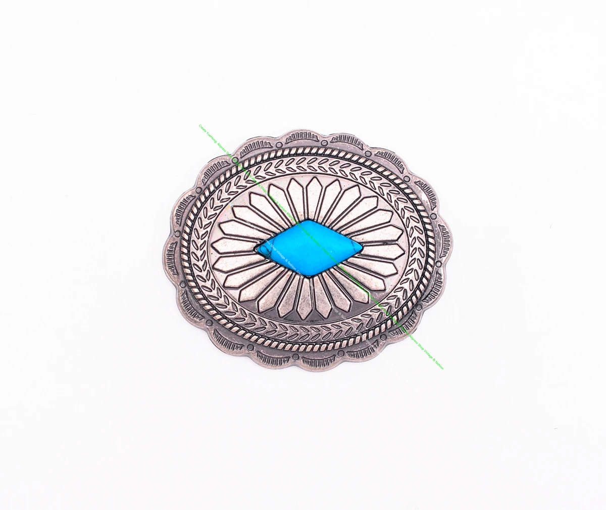 Dw2336 6pcs antikes Silber indische ethnische Sonnenblume Türkis Western Concho Gürtel Leder handwerk Handtasche oval Concho Knopf Dekor – Detail 17