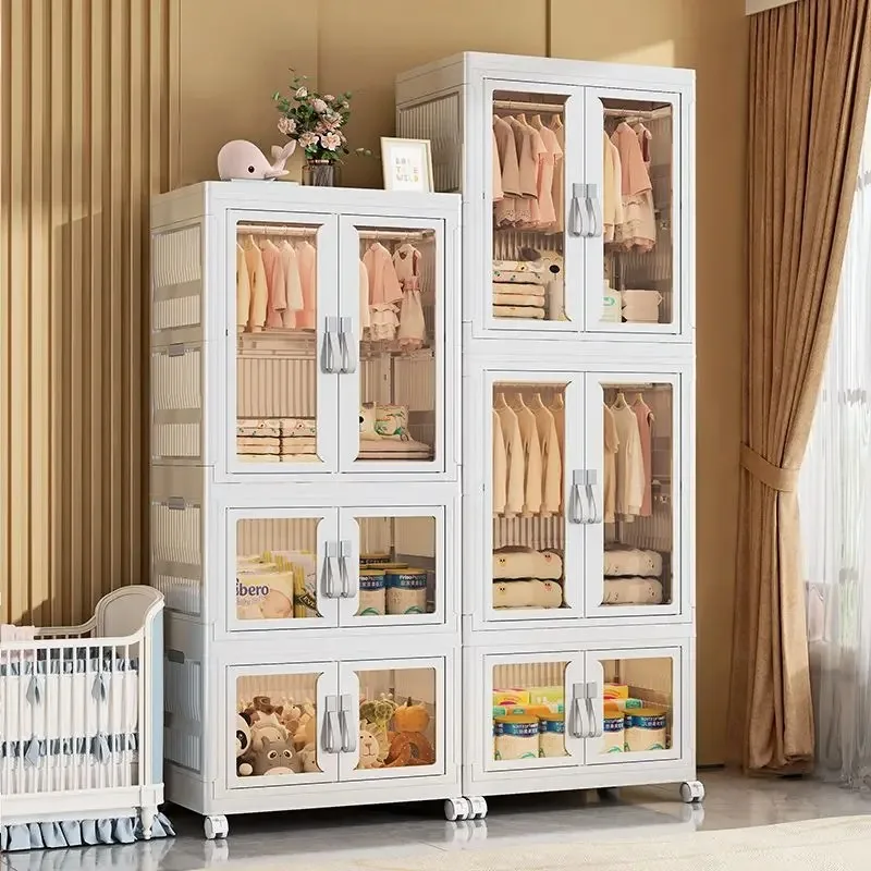 Large Foldable Multi-layer Wardrobe Household Dustproof Partition Closet Storage Wardrobe Bedroom Open Storage Folding Bins