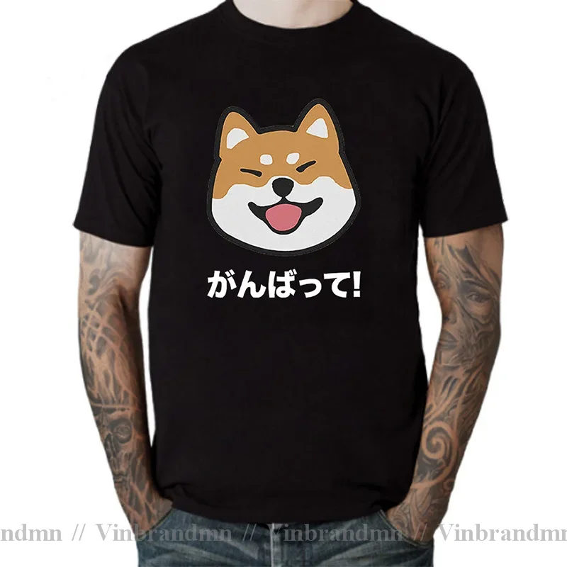 Japanese Anime Shiba Inu Dog Akita Samurai T Shirt Cartoon Samurai Warrior Shiba Inu T-shirt Smile Shiba Inu Doge Pussy TeeShirt