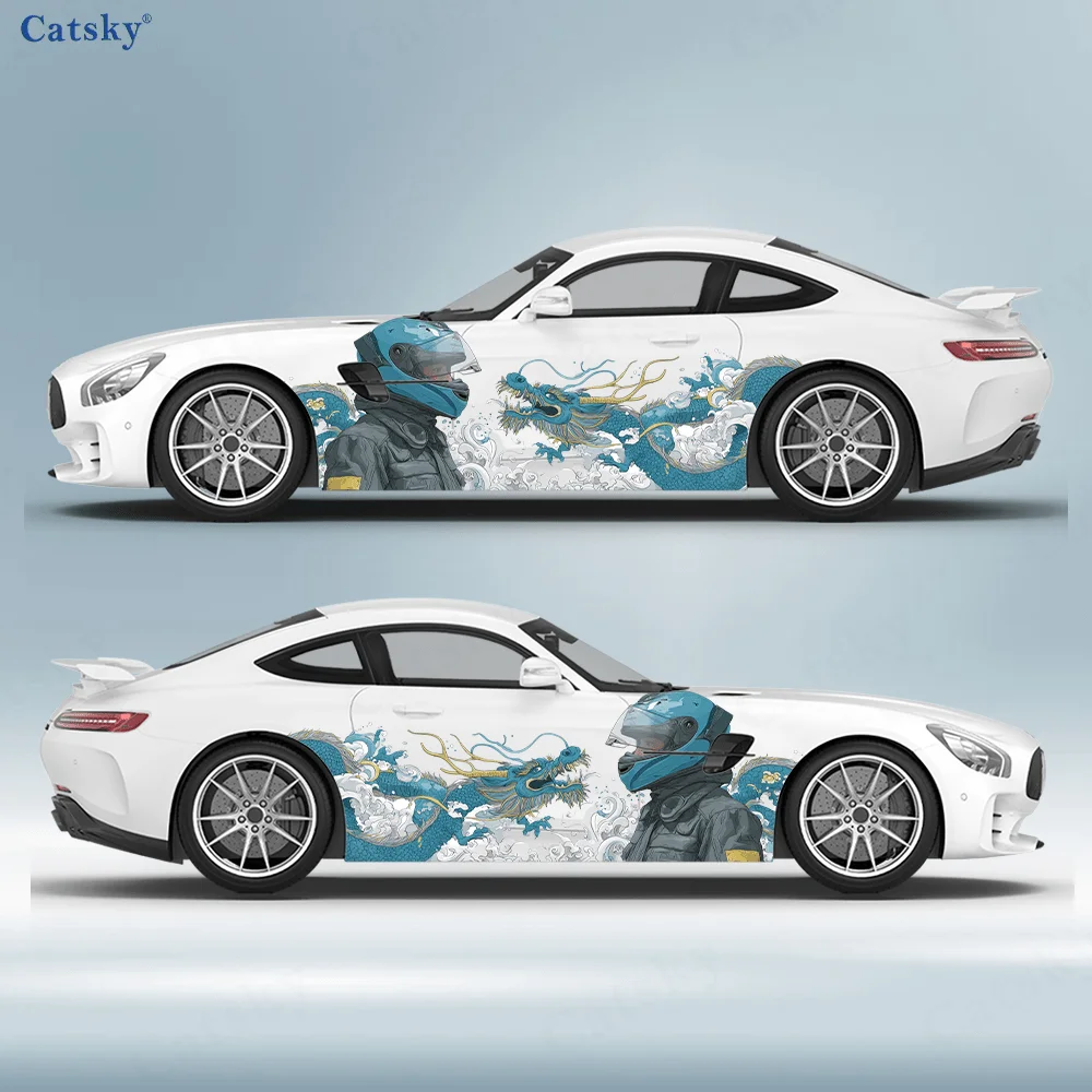 

Dragon and rider decals, for cars and trucks, durable, fade-proof, easy to install and remove - Enhance your vehicle's aesthetic