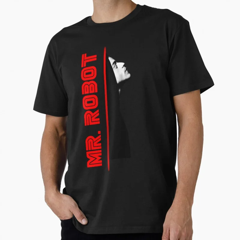 

Elliot Black Mr Robot tv show Gift t shirt for man Hacker Graphic clothes 1222 All size tops S-6XL 100% cotton printed Tee