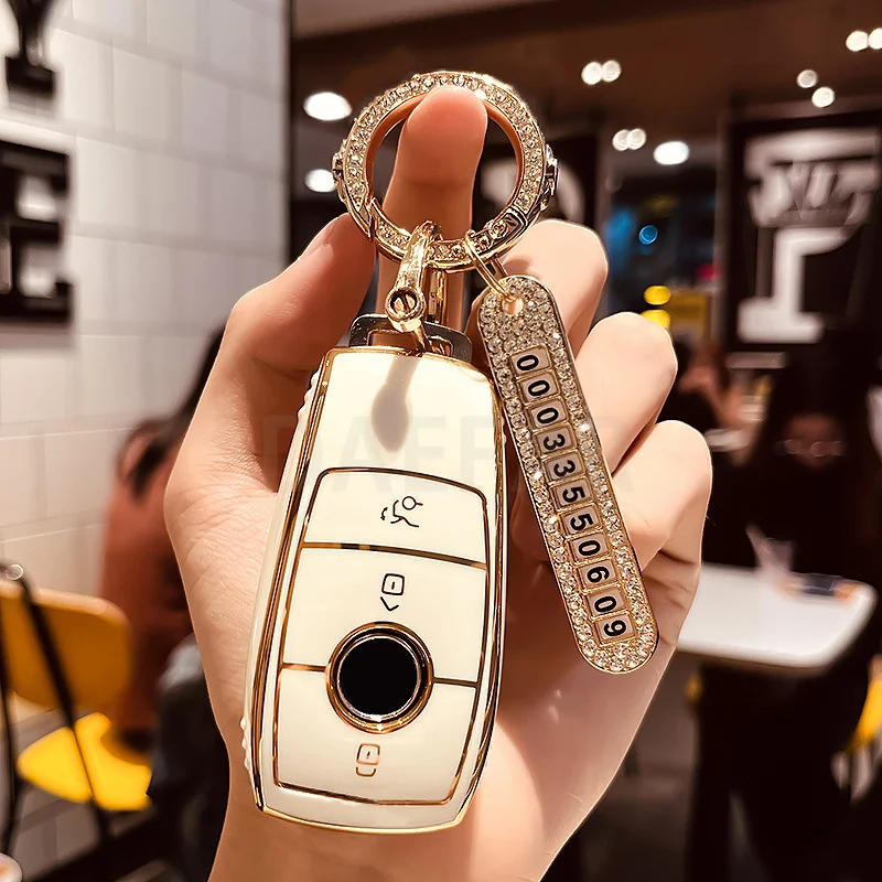 For Mercedes Benz W204 W205 W206 W212 W213 W221 W222 W223 W463 A C E S Class GLA GLE GLC GLK GLS TPU Car Key Case Cover Shell