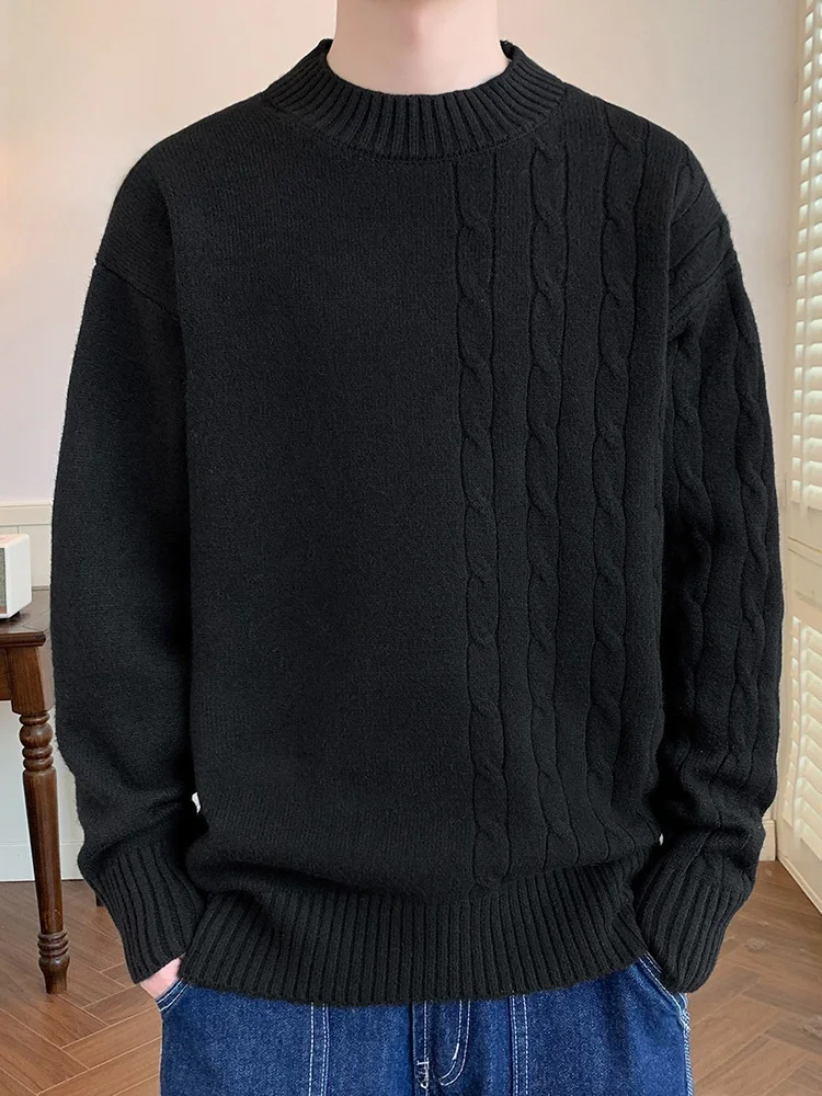 

Мужской утепленный свитшот свободного кроя с круглым вырезом, повседневный, в стиле кэжуал, зимний, модный, из смесового полиэстера, с длинными рукавами