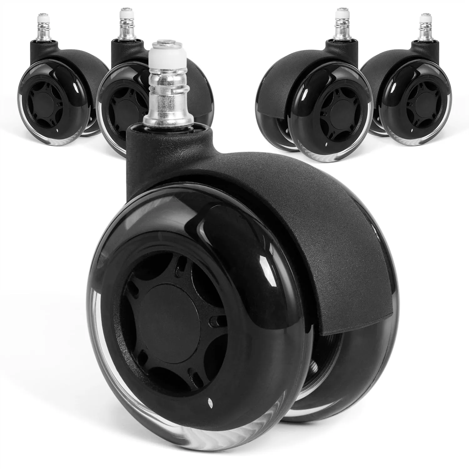 

3 Inch Double Rollerblade Office Chair Wheels, Smooth Quiet Rolling Replacement Casters for Hardwood Floors Carpet, Heavy Duty