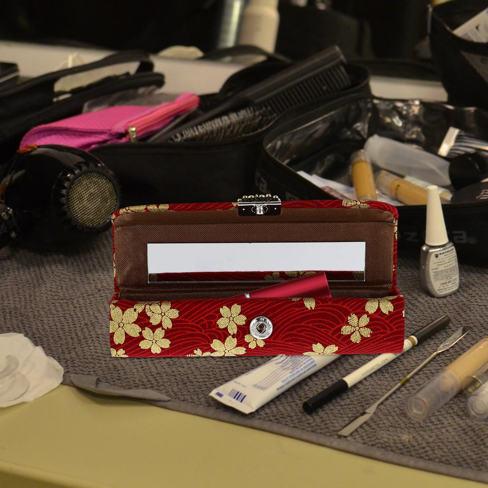 

Retro Portable Lipstick Case Women Jewelry Storage Box Perfume Earbuds Holder Travel Organizer Gift For Girls Festival