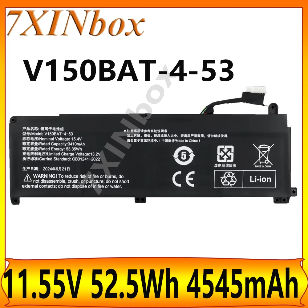 7XINbox V150BAT-4-53 V150BAT-3-41 11.55V 52.5Wh 4545mAh Laptop Battery For Hasee Z8 G8 Z7 Z8 Z8D6 For Machenike S15C PNJ