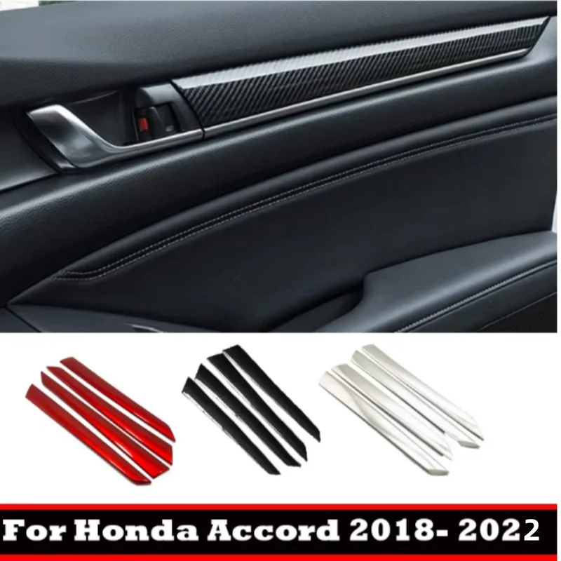 Body Cover Detector ABS Plastic/Steel Armrest Door Bowl Handrail Trim Strip For Honda Accord 10th 2018 - 2022