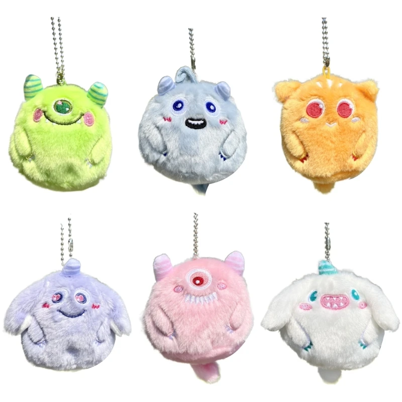 Stylish Plush Animal Keychain Decor Cartoon Appearance Pendant Hanging Ornament Stress Relief Toy for Kids and Friends