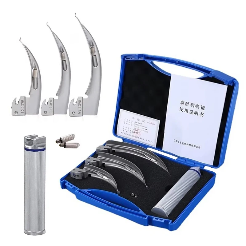 Medical Adult Anesthesia Laringoscopio Mirror LED Tracheal Intubation Stainless Direct Laryngoscope Throat Detection Tool C1