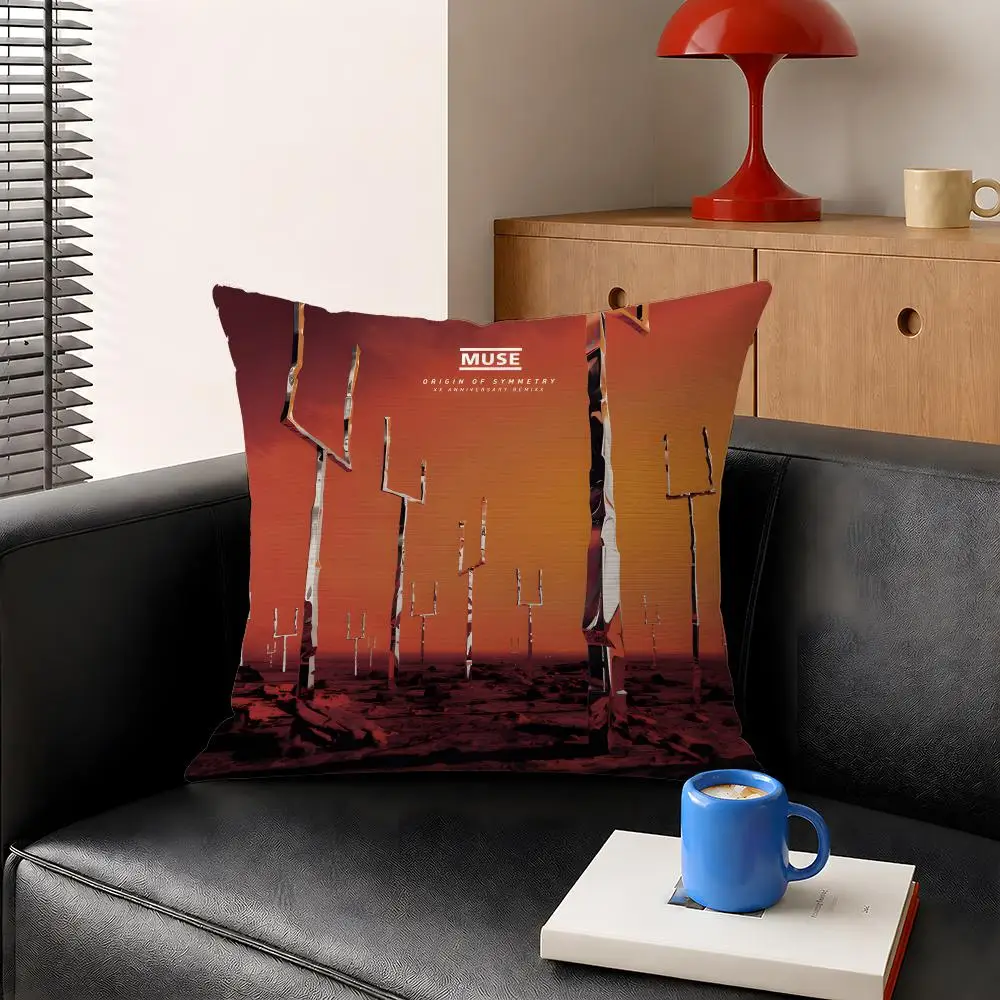 Band Muse Alt Rock Absolution Cushion Cover Decorative Pillowcase Soft Short Plush Cozy Durable Sofa Home Decor Items Gift