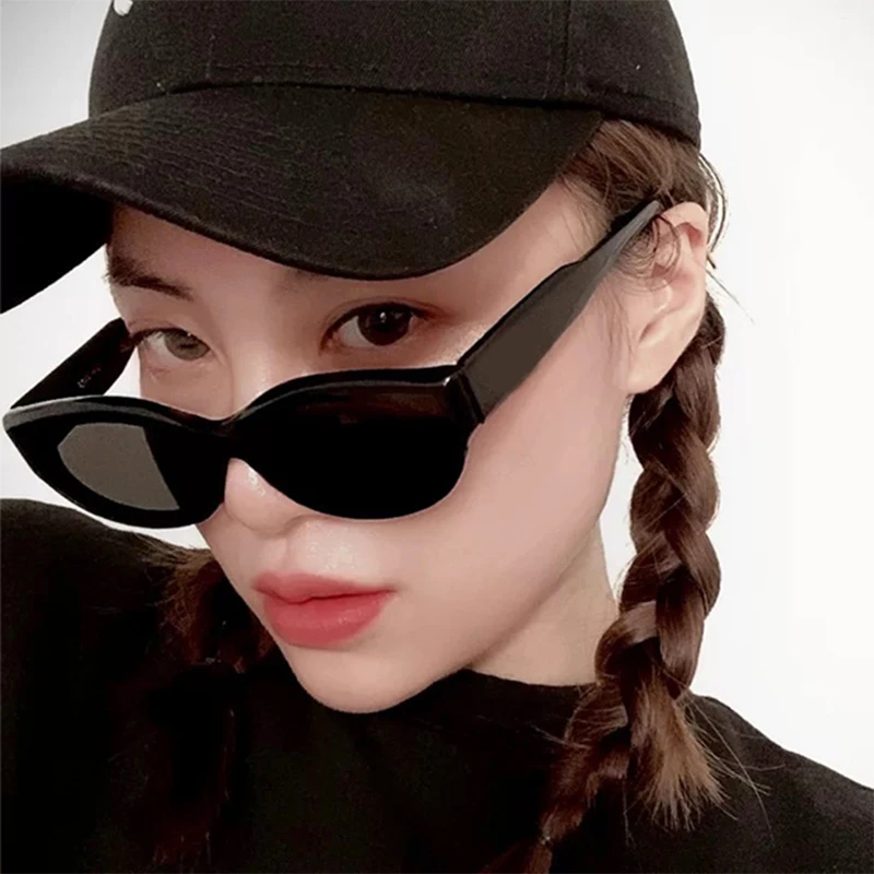 

retro vintage oval cat eye sunglasses for women men fashion trendy beach outdoor uv 400 sunshade sun glasses sunscreen eyewear