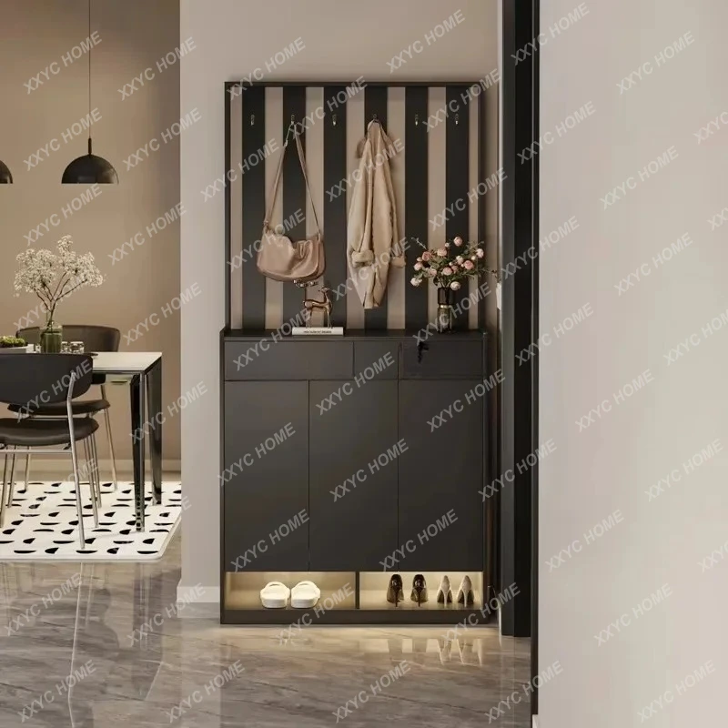 

Q Home entrance cabinet integrated simple shoe rack door locker with hanger