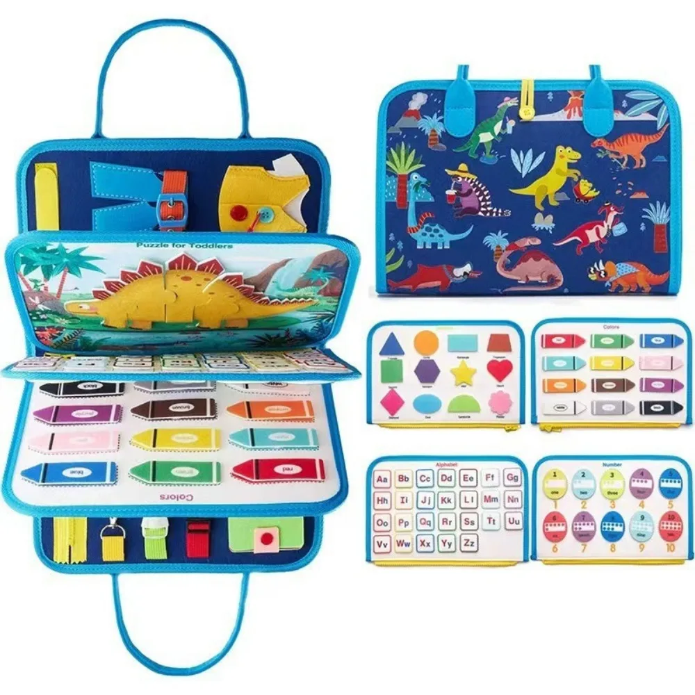 Creativo carino feltro occupato bordo abilità di vita fai da te 3D libro di attività silenziosa con manico libro di stoffa portatile per bambini apprendimento in età prescolare