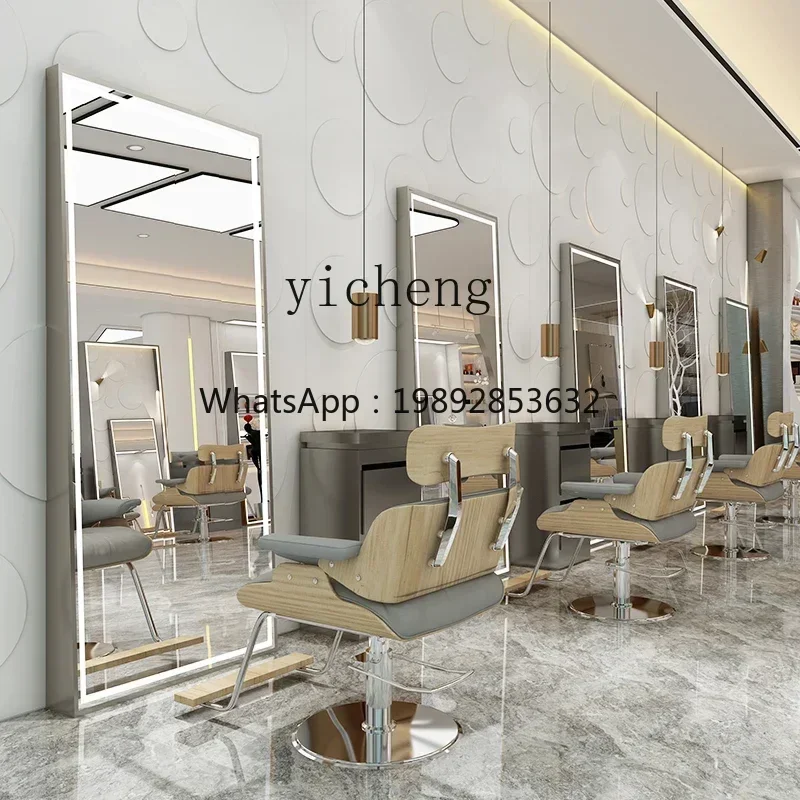 CC Yd barber shop mirror table hair salon special simple hair salon double-sided mirror single-sided floor-to-ceiling wall