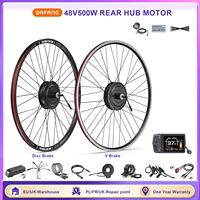 Bafang Wheel Hub Motor 48V 750W 500W Electric Bicycle Conversion Kit 26 27.5 28 29 700C Rear Front V Brake Disc Brake eBike Set