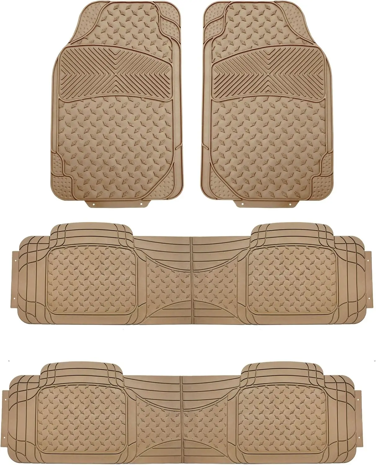 

Универсальные всепогодные автомобильные коврики, комплект из 3 рядов из 4 предметов с глубокими гребнями для внедорожников, грузовиков, автомобилей