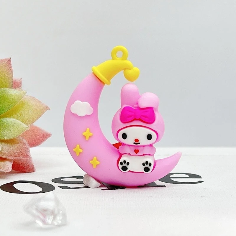 Kawaii Hello Kitty Sleutelhanger Leuke Cartoon Speelgoed Zitten Maan Sleutel Accessoires Desktop Reizen Vrouwen Levert Student Gift Groothandel