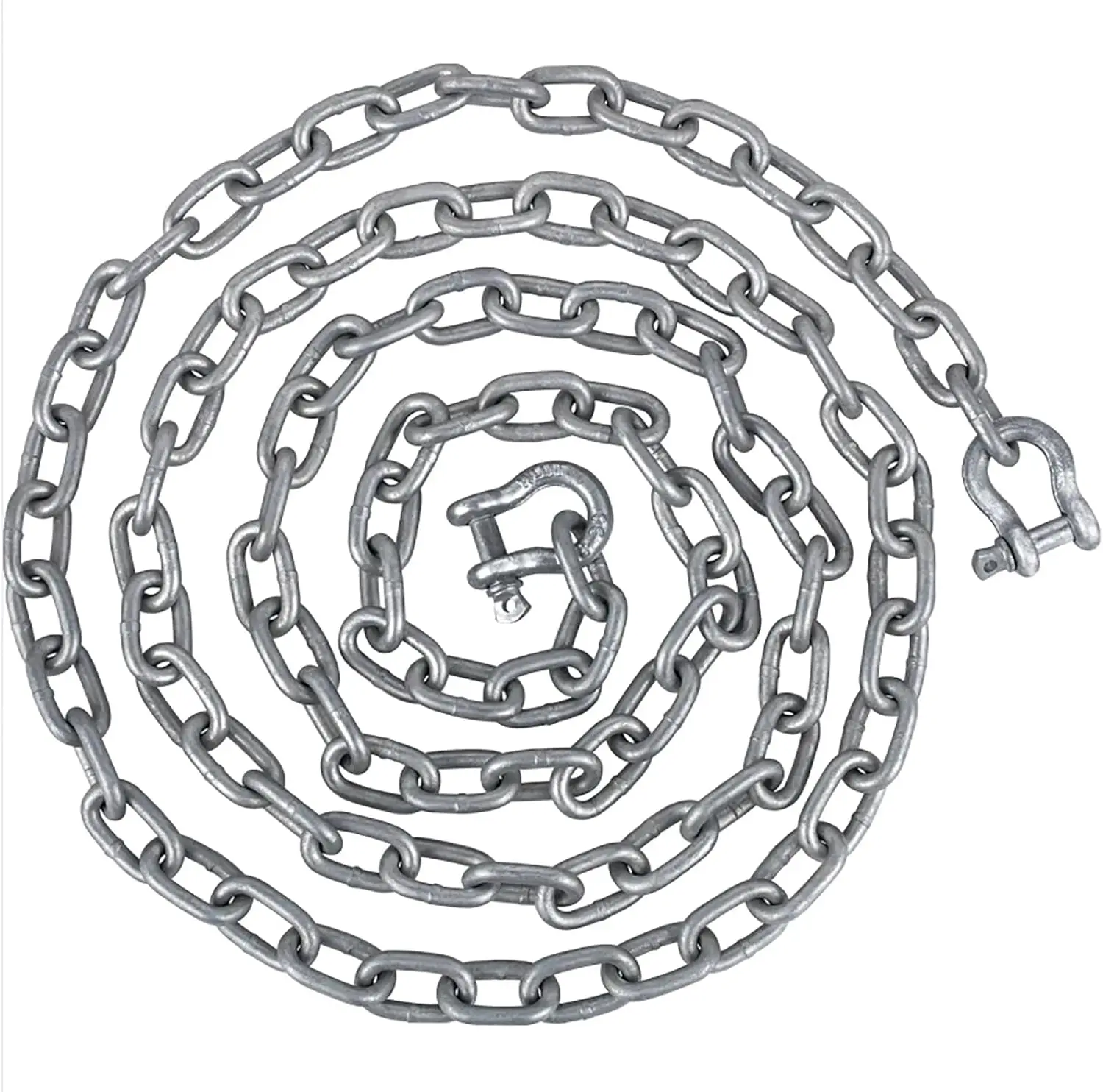 

Anchor Chain, 10' x 5/16" Galvanized Steel Chain, 3/8" Anchor Chain Shackle, 11650lbs Anchor Lead Breaking Load