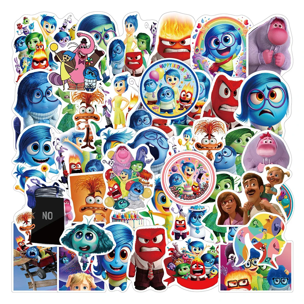 10/30/50pcs Funny Disney Movie Inside Out Stickers Cute Cartoon Kids Sticker Toy DIY Scrapbook Phone Bike Luggage Anime Decals