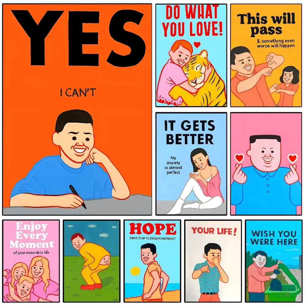1pc frameless Canvas Painting Abstract Funny Joan Cornella Canvas Print Poster Modern Minimalist  Illustration Art Prints Living