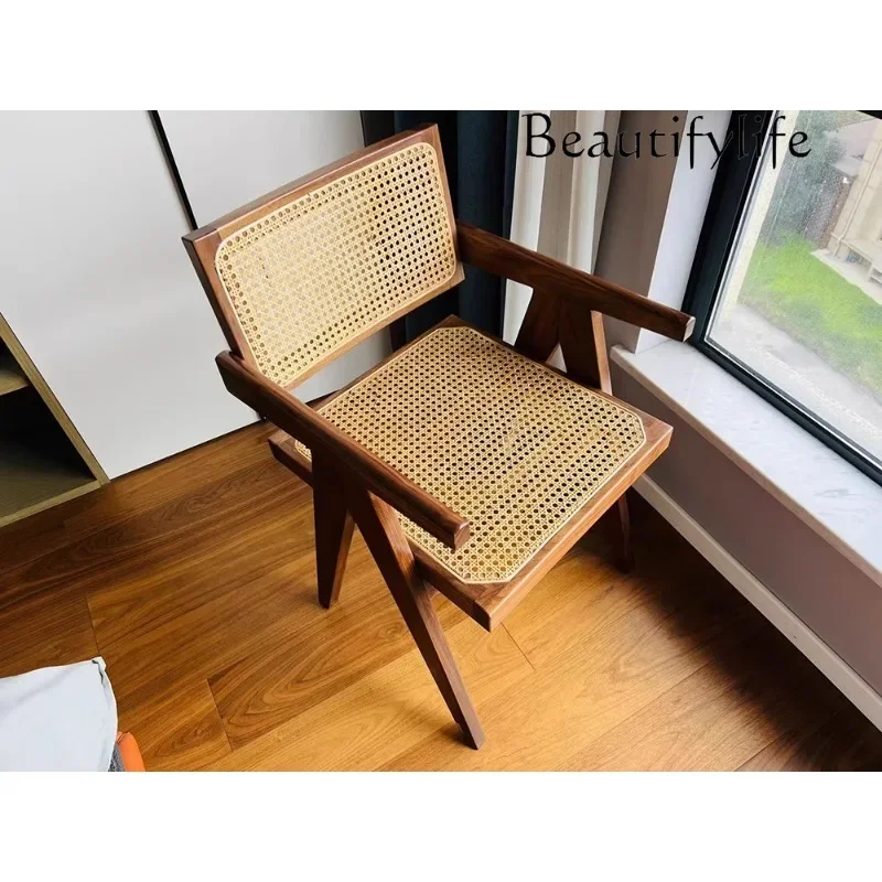 X Modern Simple Balcony Home Casual Black Walnut Designer Lazy Multifunctional Dining Chair