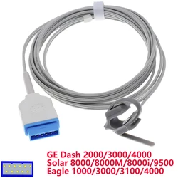 Compatible with Spo2 Sensor of GE-Marqutte Dash 2000/3000/4000 Solar 8000/8000M/9500 Eagle1000/3000/4000 Monitor Oximetry Cable.