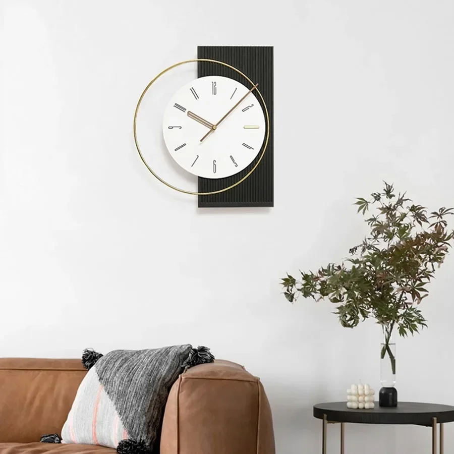 Living Room Wall Clock Decoration Gold Unique Art Home Wall Clocks Modern Design Round Black White New Design Wall Decor