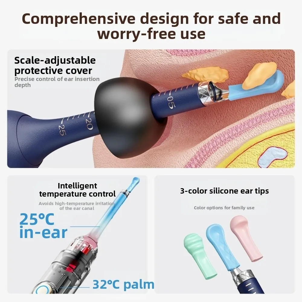 

New EarSight Plus Smart Visual Ear Cleaner 6 LED Lights with tweezer Earpicks 1080P FHD Video Otoscope Ear Care