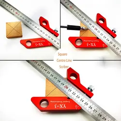 Premium Aluminum Alloy YX-3 Woodworking Scriber Set - Includes Square Ruler, Circle Center & 45/90 Degree Angle Guide