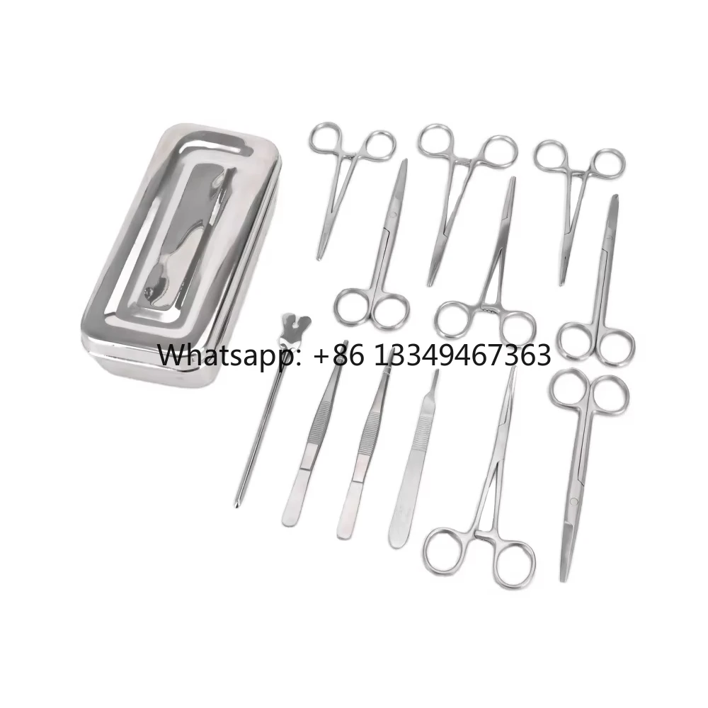 

13-комплект из нержавеющей стали, базовый набор для хирургической перевязки для хирургической практики для тренировок