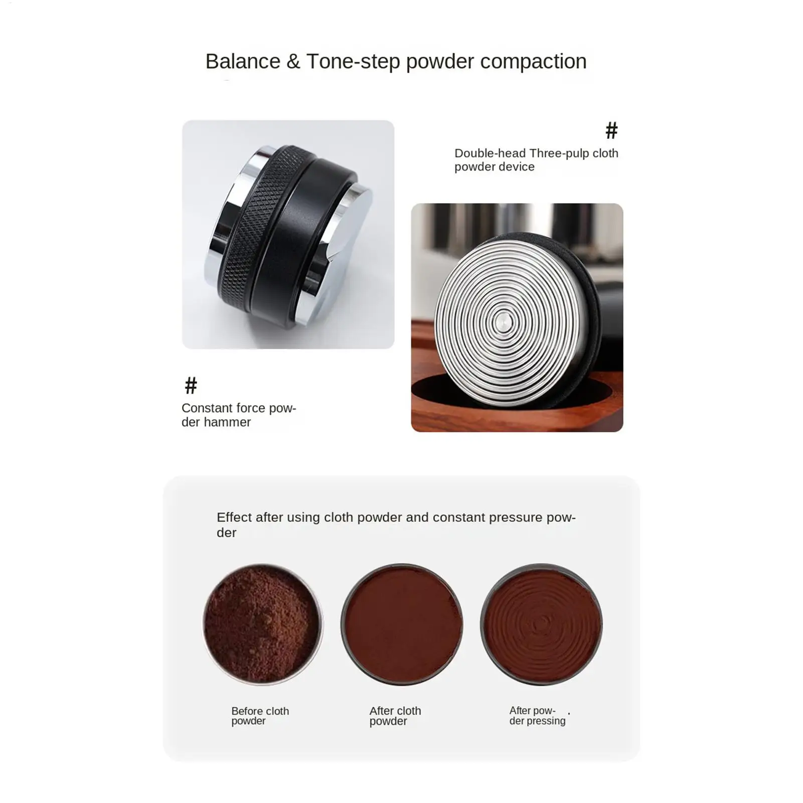Coffee Tamper Set 7 Pieces Anti-Slip Universal Distribution Tamping Tool Tamper Leveler Accessories Kit For Home Kitchen Studio