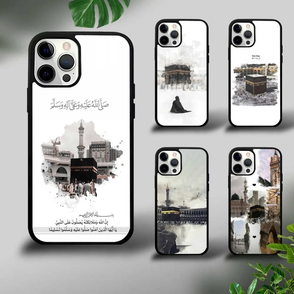 

Mecca at night Art Phone Case For iPhone 16 15 14 13 12 11 Pro Xs Max Mini Plus Celulares Hard Funda