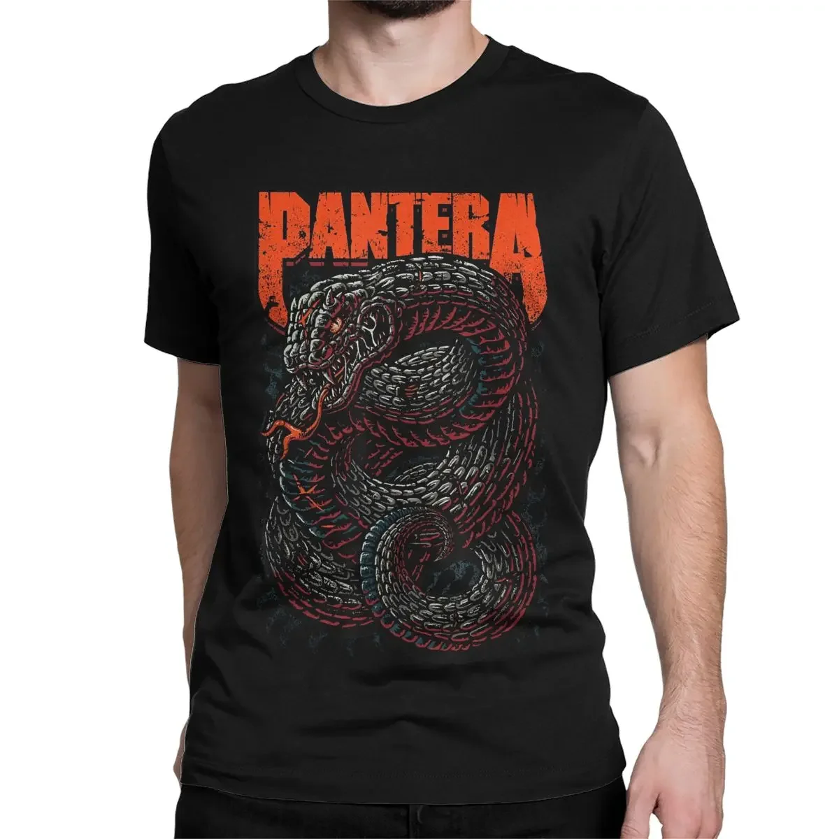 Venomous Black Metal Rock T-Shirt Men Women Pantera Cool 100% Cotton Tees Crewneck Short Sleeve T Shirt Graphic Clothes