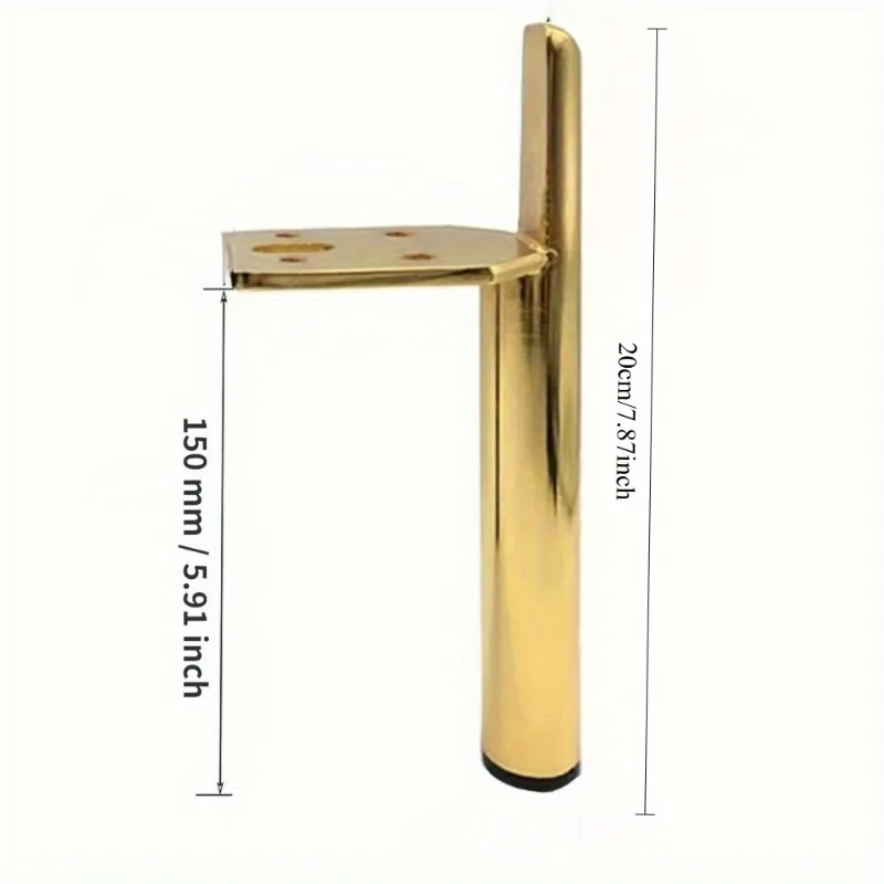 4pcs Modern Golden Metal Furniture Legs - Versatile for Coffee Tables Kitchen Cabinets & Sofa Feet