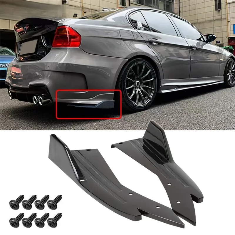 Fit For VW Passat CC B8 Virtus Jetta Mk6 Car Rear Bumper Lip Spoiler Splitter Side Skirt Protector Wing Trim Gloss Black Carbon