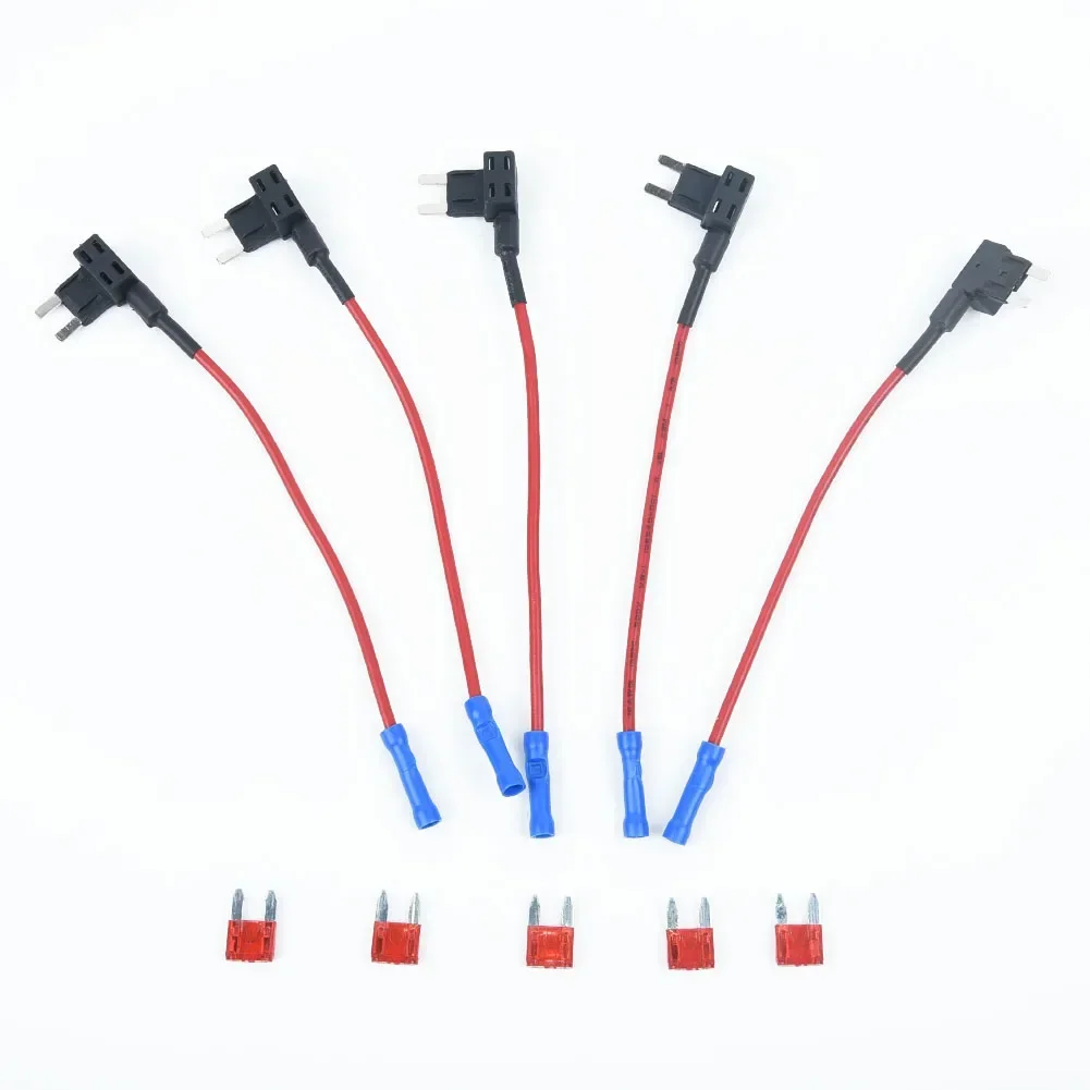 5Pcs/Set 12V Add A Circuit Mini Blade Fuse Holder Standard ATM APM Piggy Back Fuses Tap Car Fuse Box Fusible Alarm Accessories