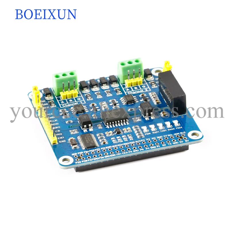 

2-CH RS485 HAT 2 Channel Isolated Expansion Board Module SC16IS752 SP3485 Multi Onboard Protection Circuits for Raspberry Pi 4