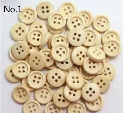 50pcs Size:10mm-25mm Natural Wooden Buttons 4-hole for Clothing Decoration Wood Button Sewing Accessories (SS-922)