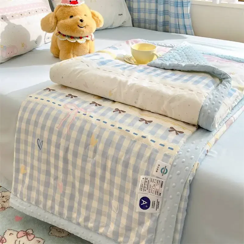 

2025 новый класс A, летнее одеяло из стираного хлопка Doudou, летнее одеяло с принтом, летнее одеяло с кондиционером, летнее одеяло